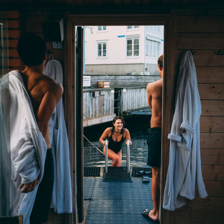 Kallbad och bastu