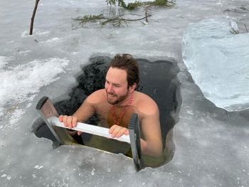 Vinterbad i Saxviken